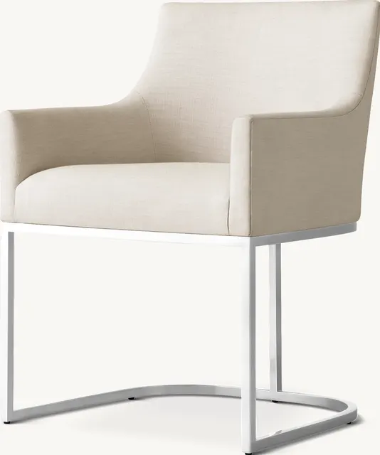 Fauteuil Ruoms en lin crème — fauteuils