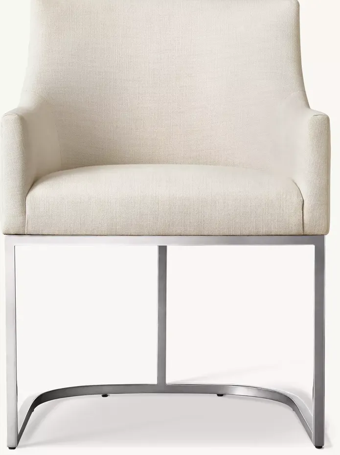 Fauteuil Ruoms en lin crème, vue 2 sur 4