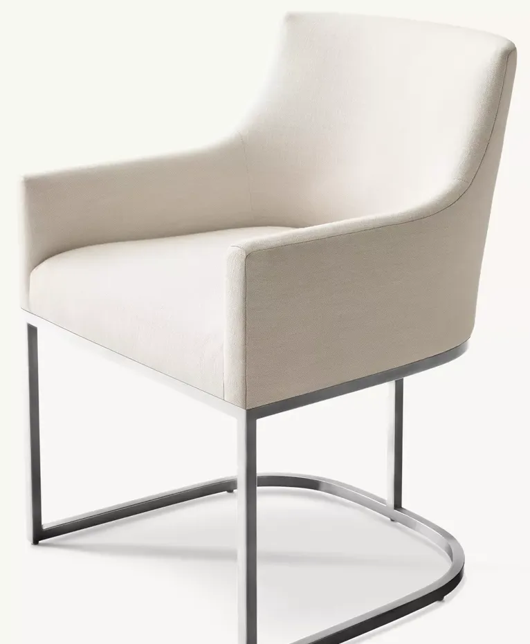 Fauteuil Ruoms en lin crème, vue 3 sur 4
