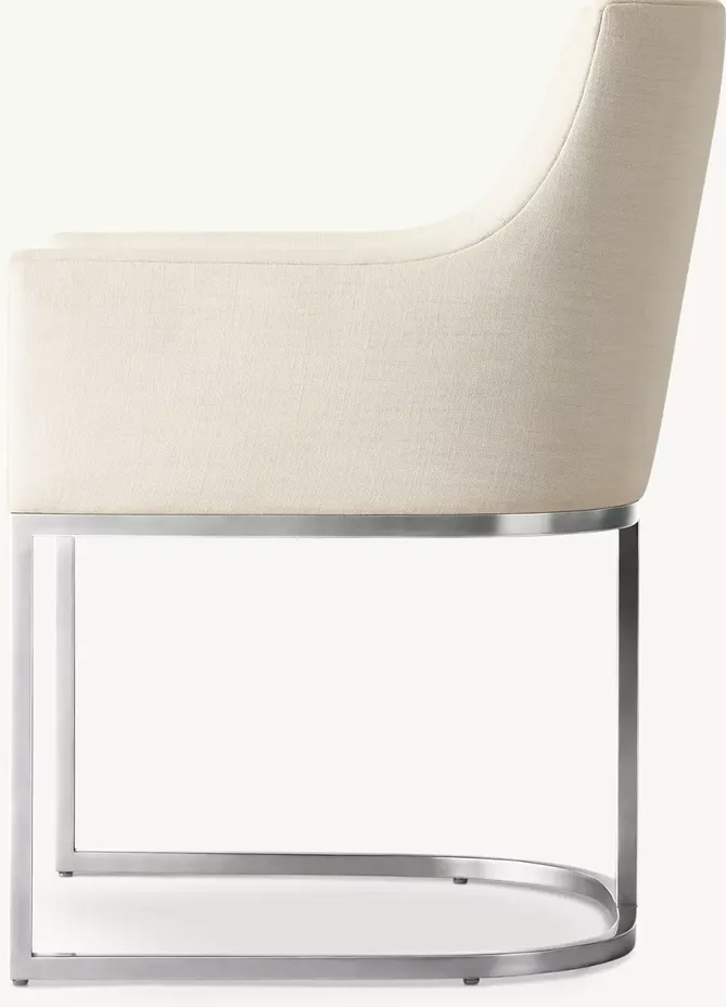 Fauteuil Ruoms en lin crème, vue 4 sur 4