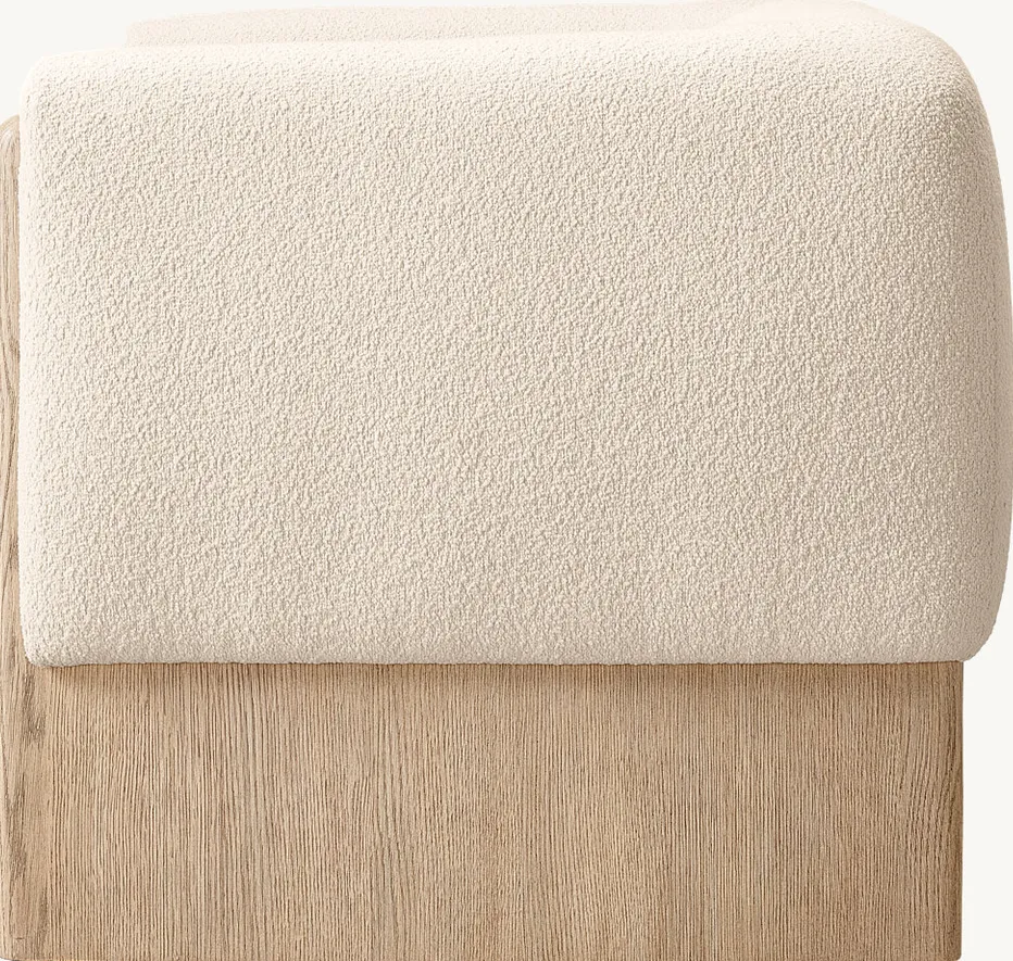 Fauteuil Saillans en tissu bouclé et chêne blanc, vue 5 sur 6