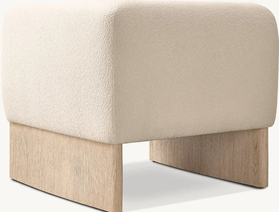 Fauteuil Saillans en tissu bouclé et chêne blanc, vue 6 sur 6