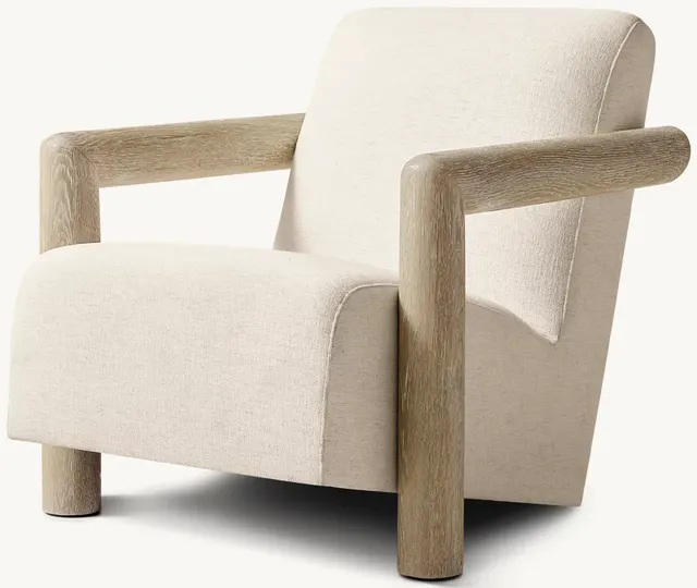 Fauteuil Sauve en lin et chêne blanc — fauteuils