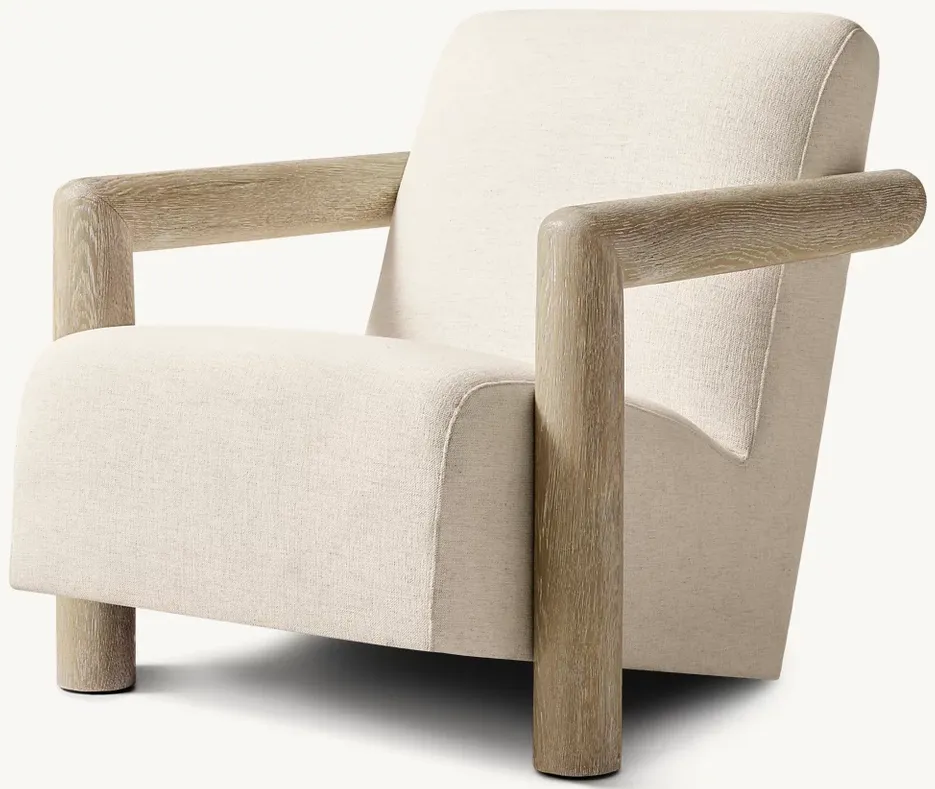 Fauteuil Sauve en lin et chêne blanc, collection fauteuils ELWOOD HOME