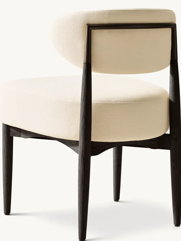 Fauteuil Sète en tissu et chêne, vue 2 sur 6