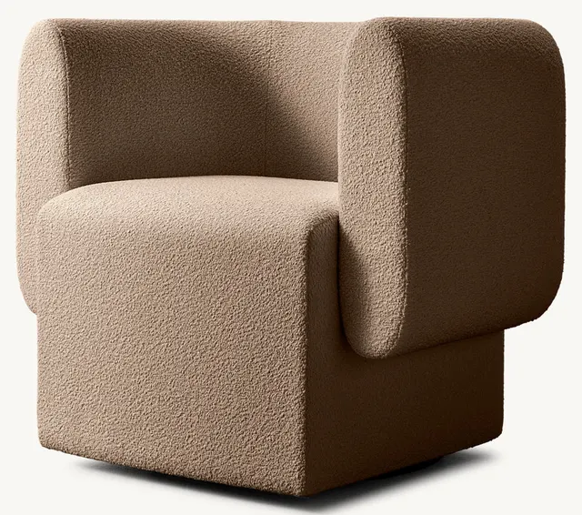 Fauteuil Sommières en tissu bouclé — fauteuils