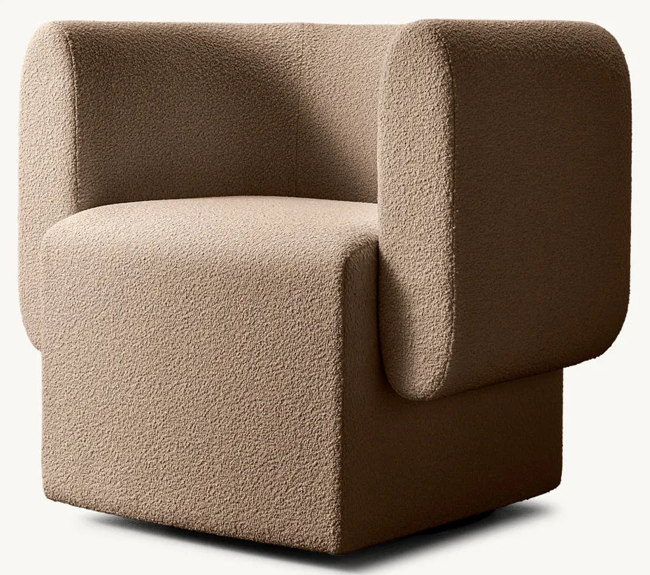 Fauteuil Sommières en tissu bouclé, collection fauteuils ELWOOD HOME