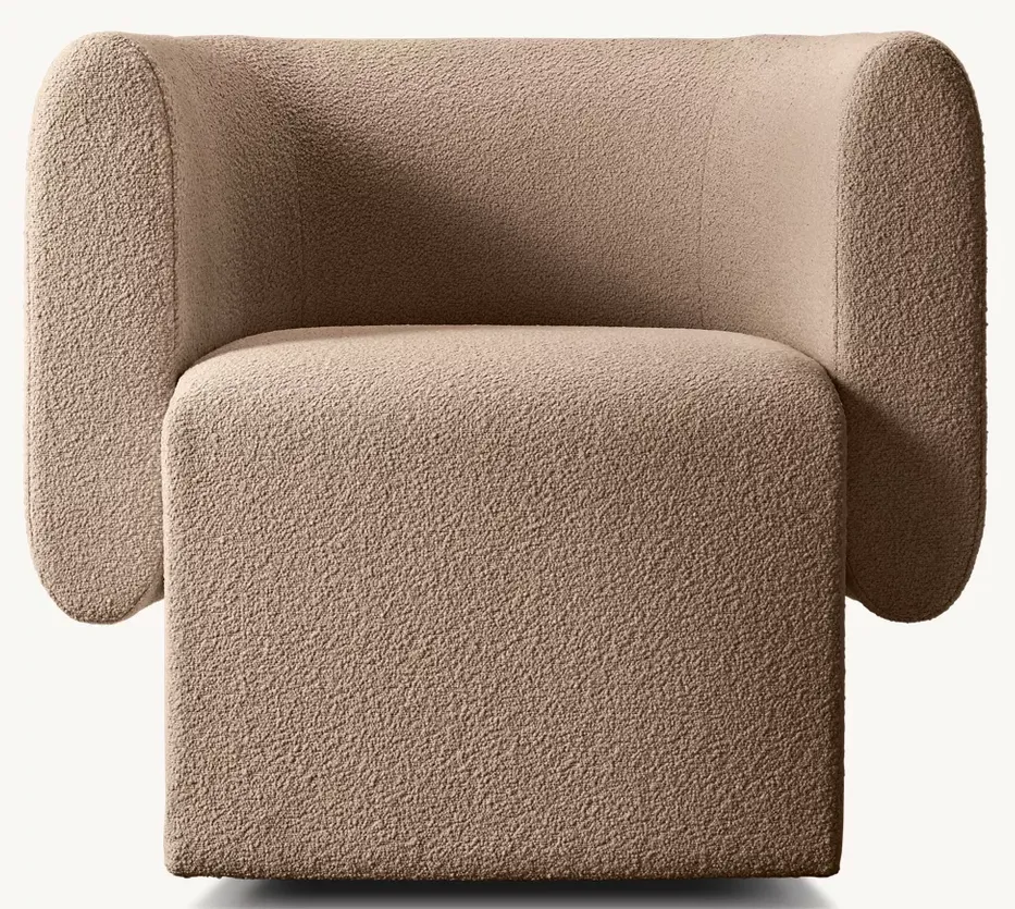 Fauteuil Sommières en tissu bouclé, vue 2 sur 4