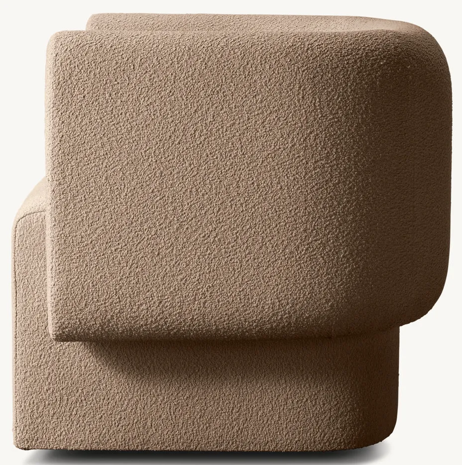 Fauteuil Sommières en tissu bouclé, vue 3 sur 4