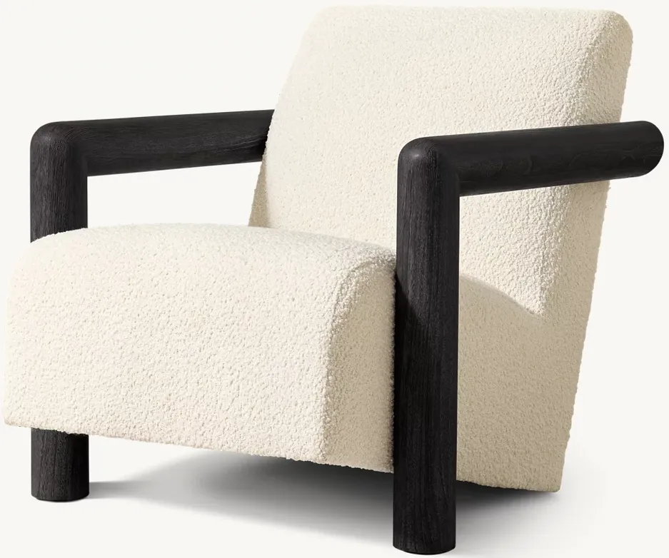 Fauteuil Uzès en tissu crème, vue 2 sur 6