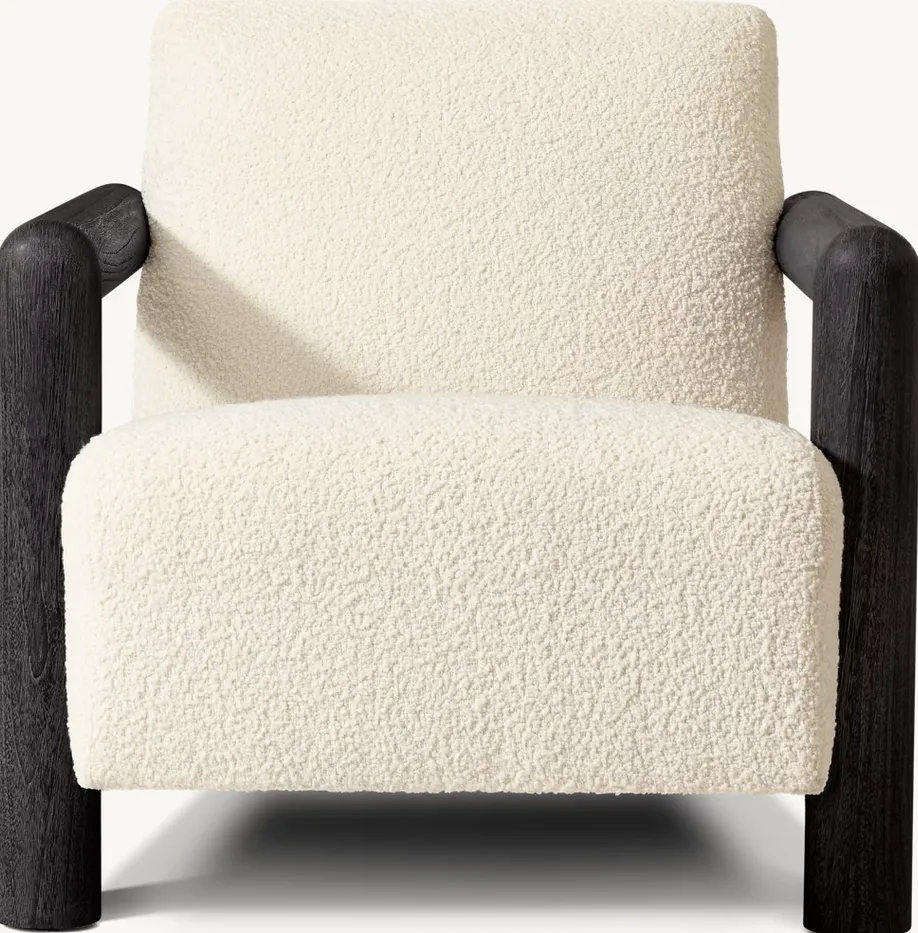 Fauteuil Uzès en tissu crème, vue 3 sur 6