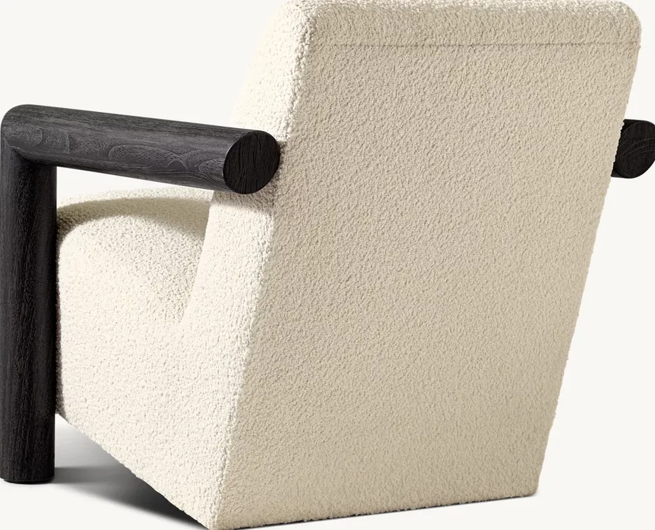 Fauteuil Uzès en tissu crème, vue 4 sur 6
