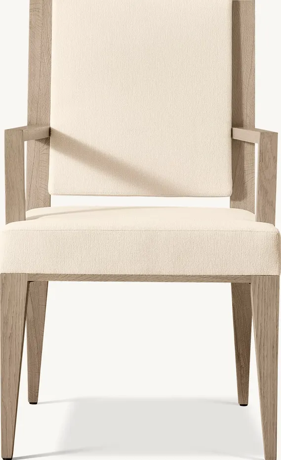 Fauteuil Valensole en tissu bouclé et chêne, vue 2 sur 4