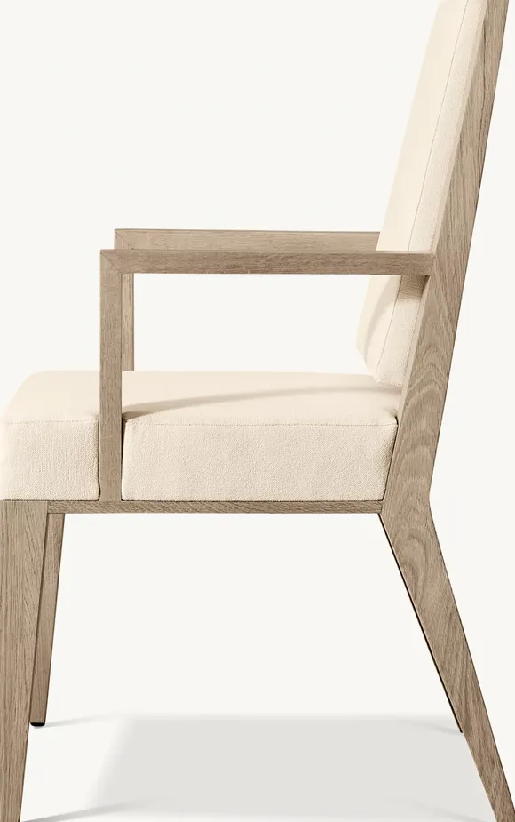 Fauteuil Valensole en tissu bouclé et chêne, vue 3 sur 4