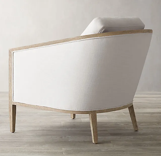 Fauteuil Vannes en tissu et chêne, vue 5 sur 5