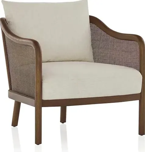 Fauteuil Vence en tissu et bois massif — fauteuils