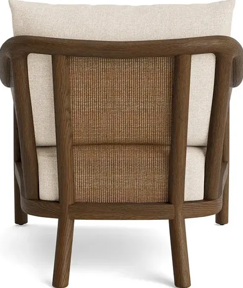 Fauteuil Vence en tissu et bois massif, vue 5 sur 6
