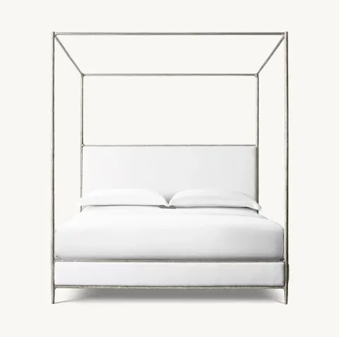 Lit à baldaquin Bagnères en tissu king size — lits