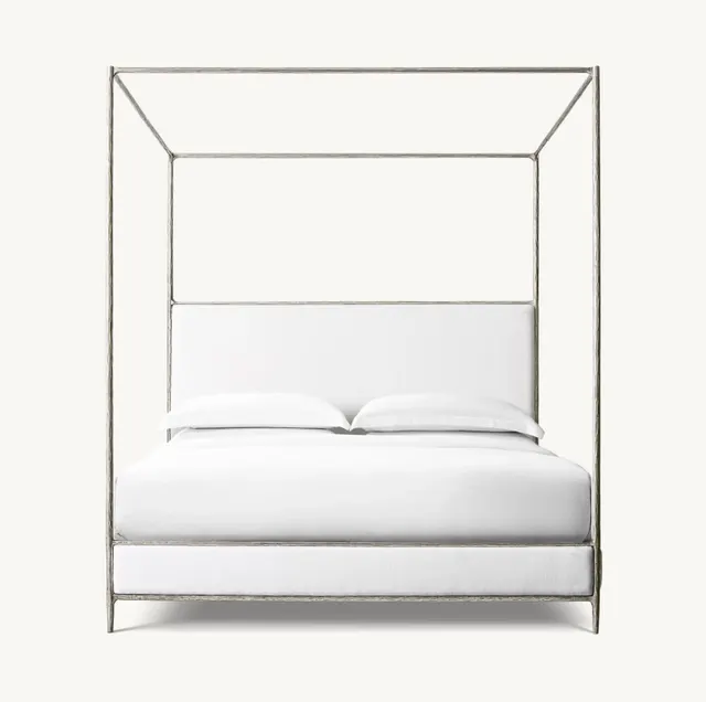 Lit à baldaquin Bagnères en tissu king size — lits