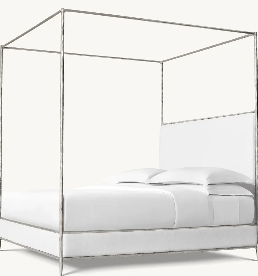 Lit à baldaquin Bagnères en tissu king size, vue 3 sur 6