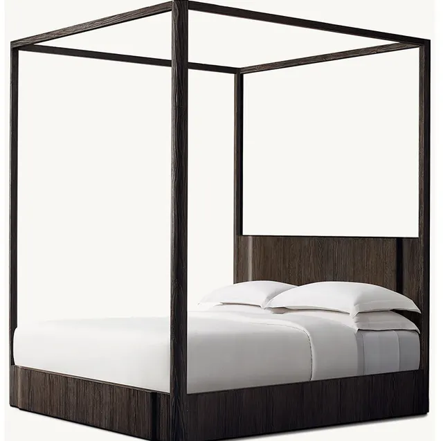 Lit à baldaquin Goult king size mid-century — lits