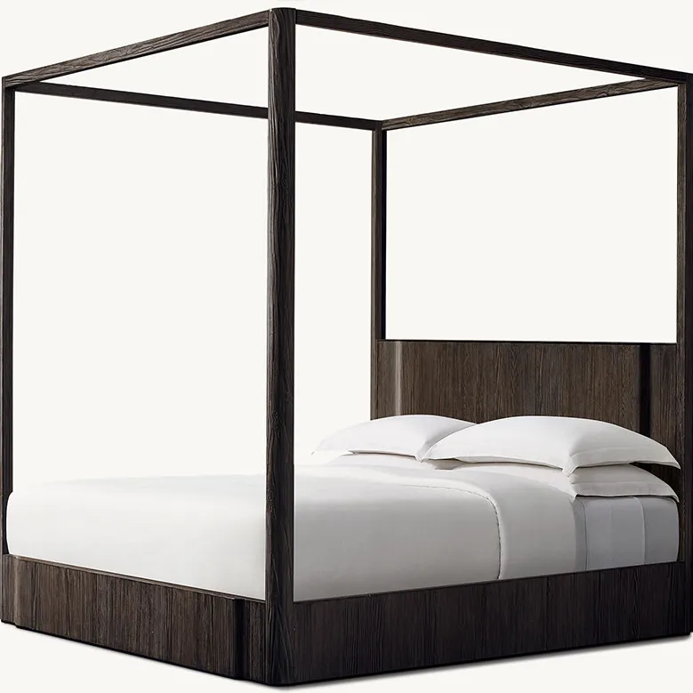 Lit à baldaquin Goult king size mid-century, vue 6 sur 6