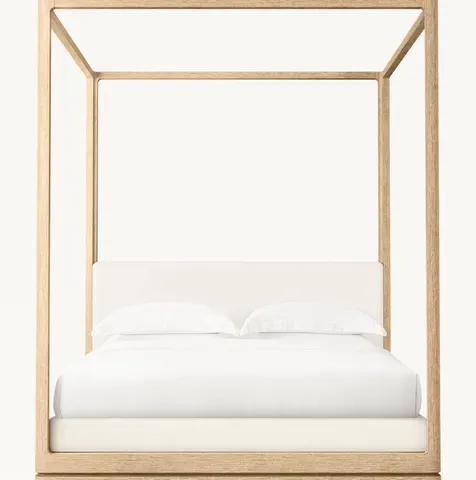 Lit à baldaquin Limoux en chêne king size — lits