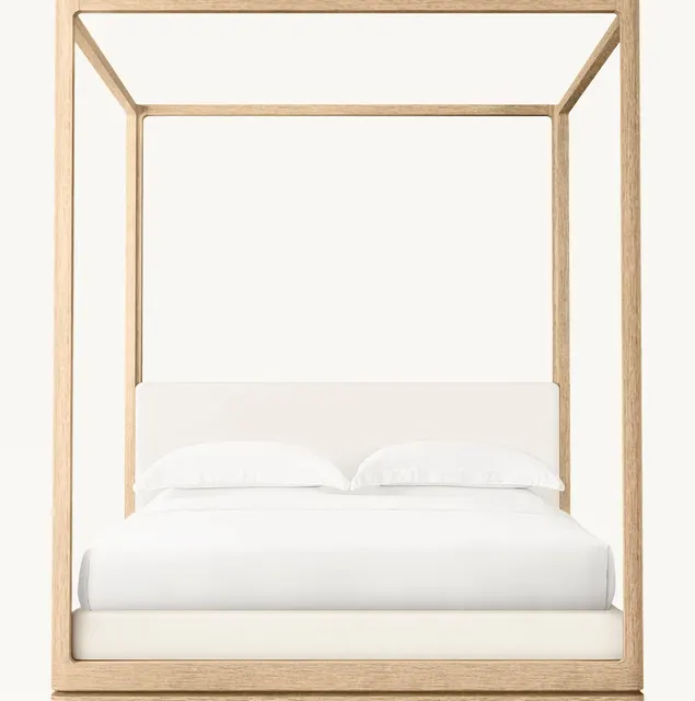 Lit à baldaquin Limoux en chêne king size — lits