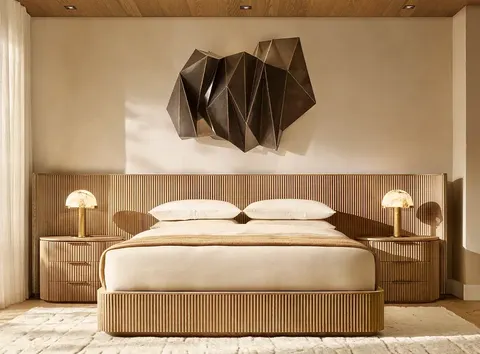 Lit Apt en chêne king size — lits