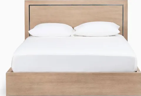 Lit Arles en tissu et placage de chêne king size — lits