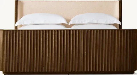 Lit Aspet en chêne brun king size — lits