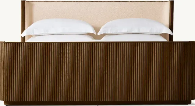 Lit Aspet en chêne brun king size — lits