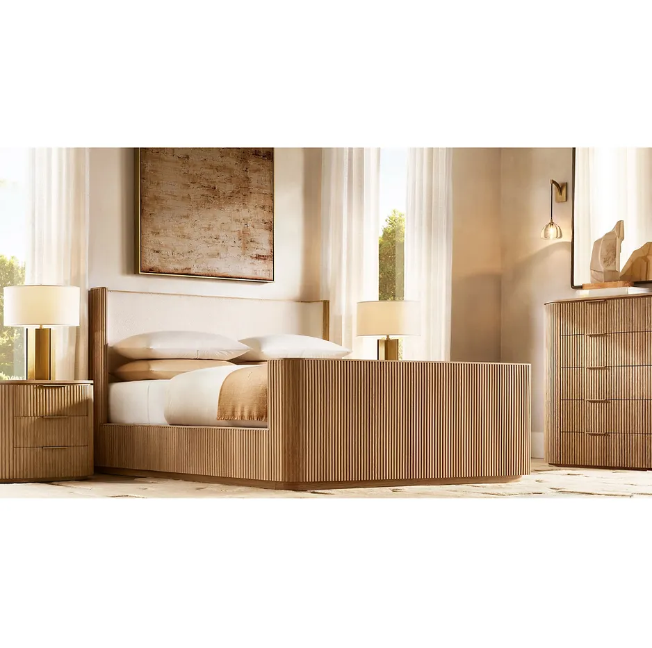 Lit Aspet en chêne brun king size, vue 2 sur 5