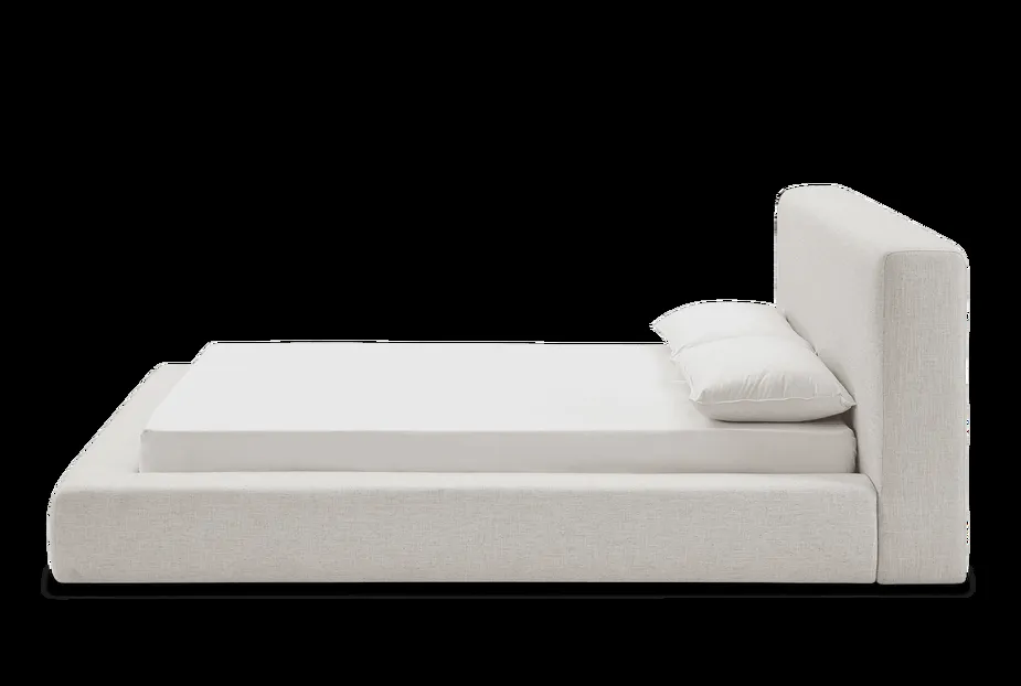 Lit Aspet en tissu et bois massif king size, vue 2 sur 6