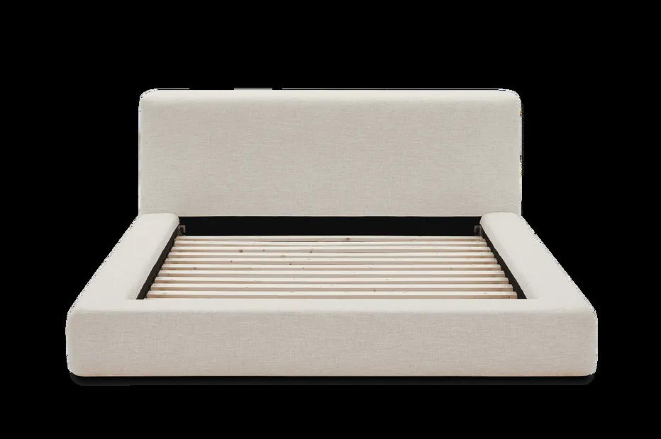 Lit Aspet en tissu et bois massif king size, vue 3 sur 6
