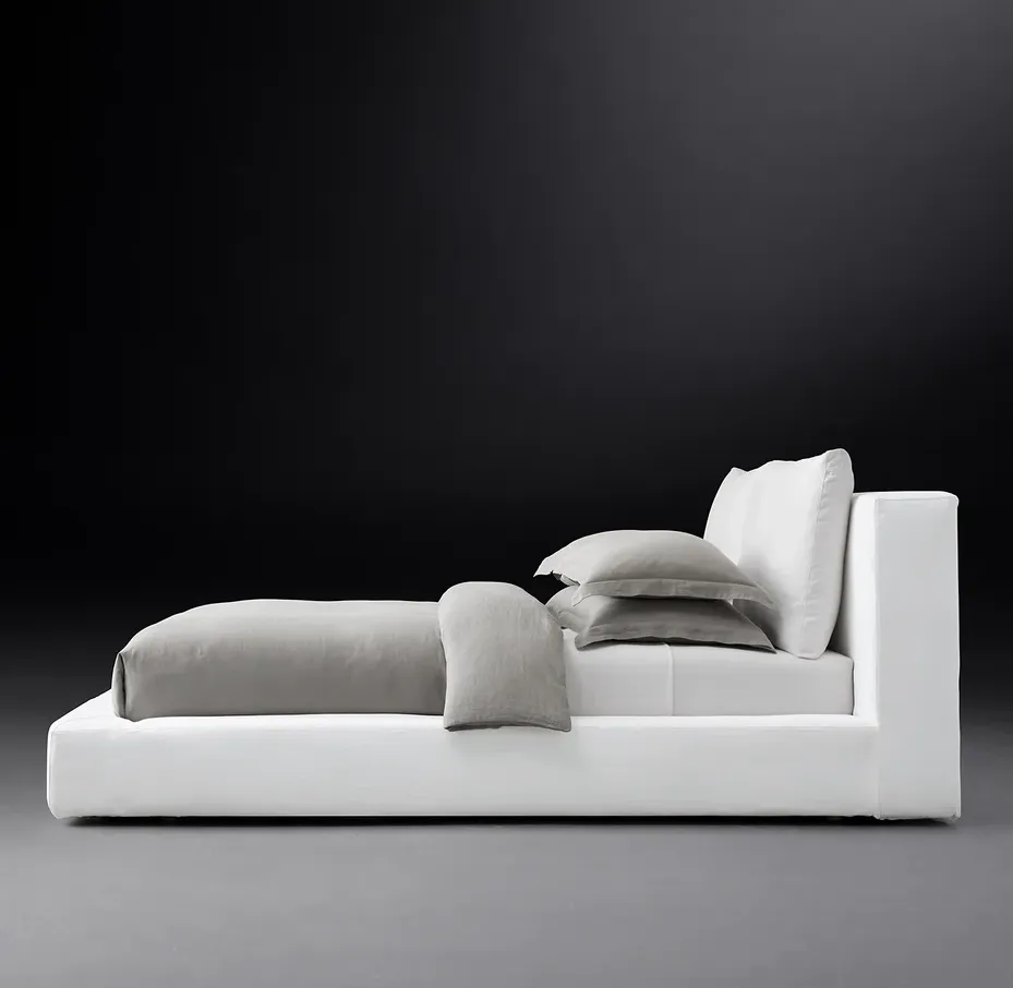 Lit Auzat en bois massif blanc king size, vue 6 sur 6