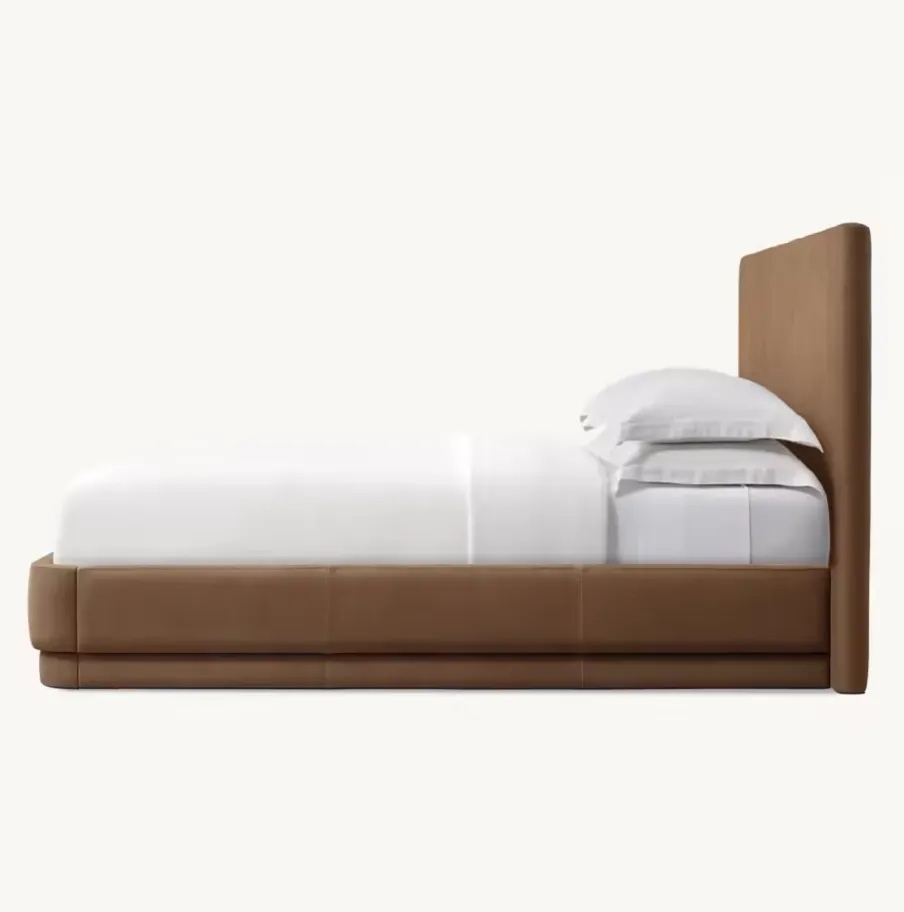 Lit Auzat en chêne king size, vue 5 sur 6