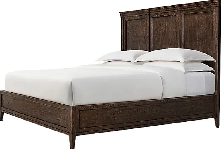 Lit Barbizon en cuir et chêne king size, vue 4 sur 4