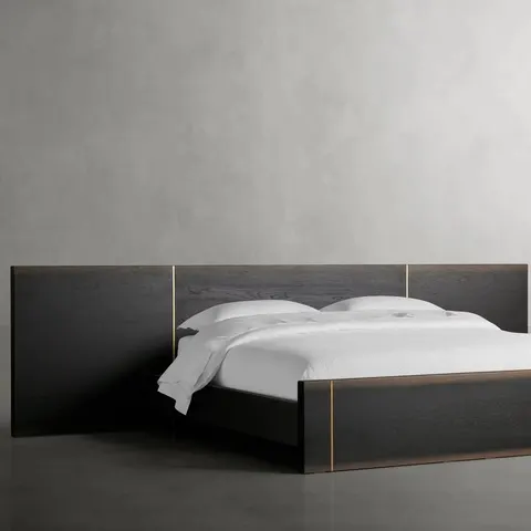 Lit Barcelonnette en chêne king size — lits