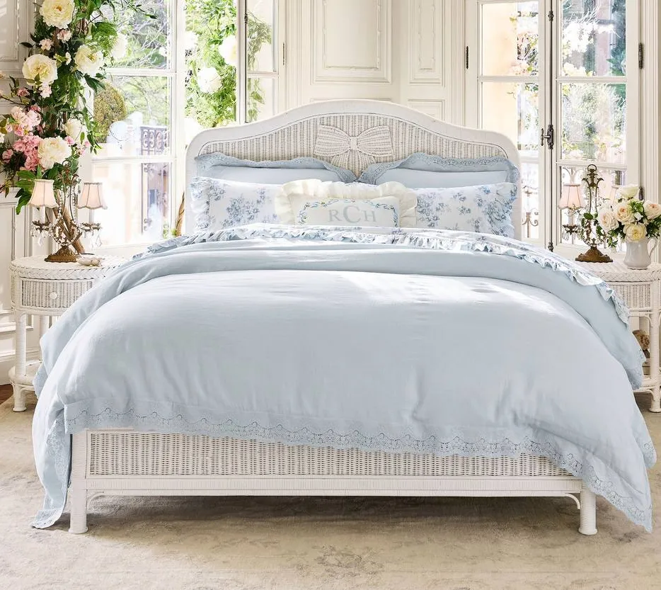 Lit Barcelonnette en rotin blanc, collection lits ELWOOD HOME
