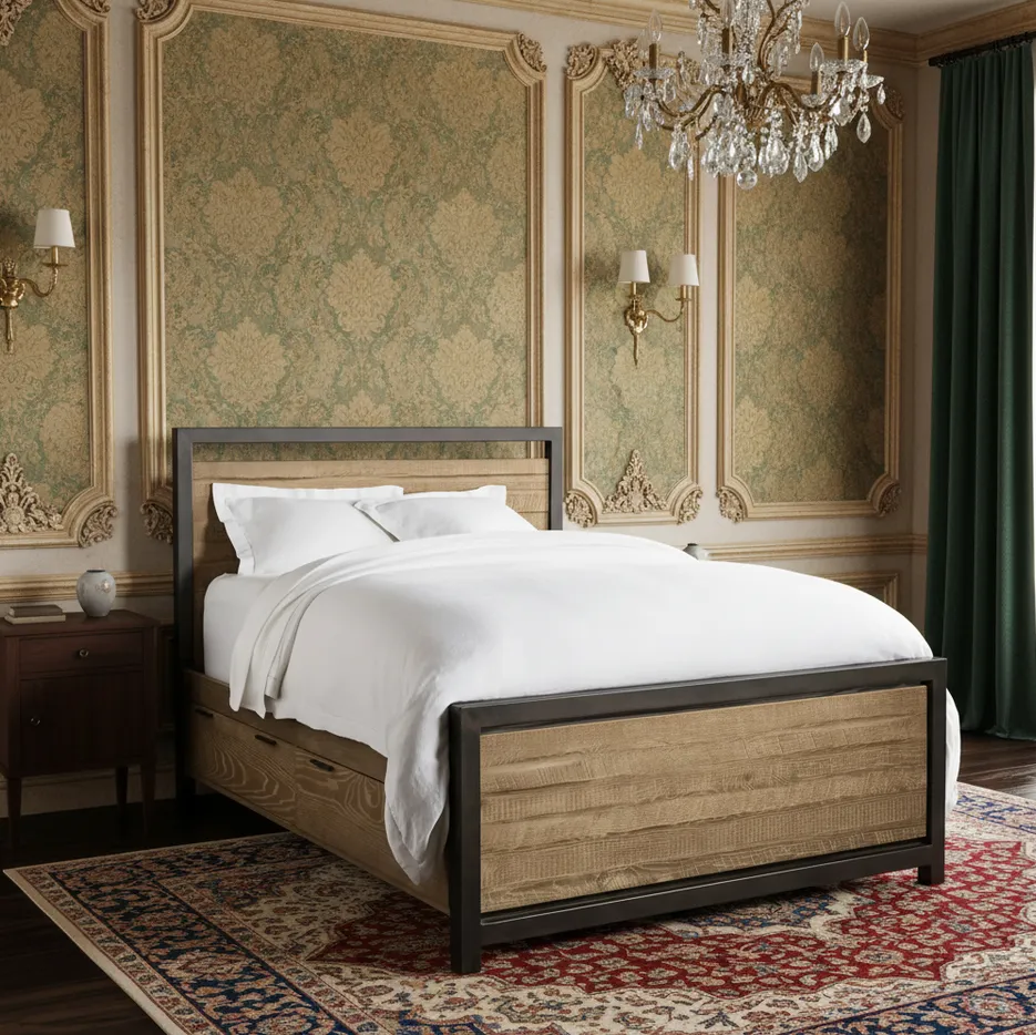 Lit Baume en chêne king size, vue 2 sur 5