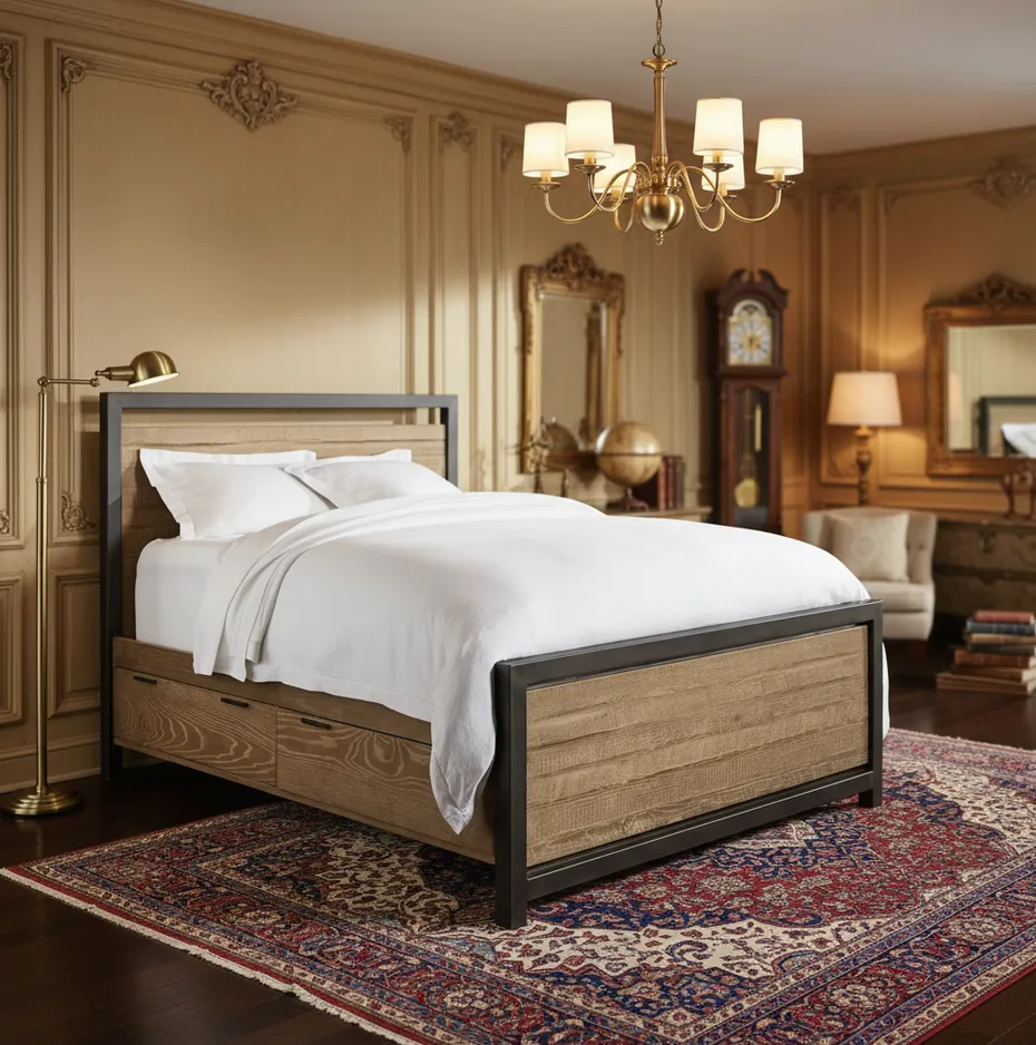 Lit Baume en chêne king size, vue 5 sur 5