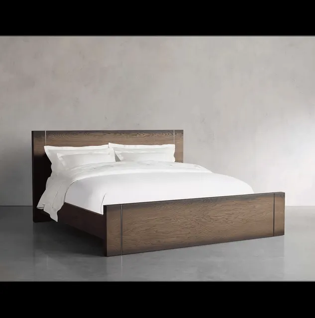 Lit Beaune en tissu et chêne king size — lits