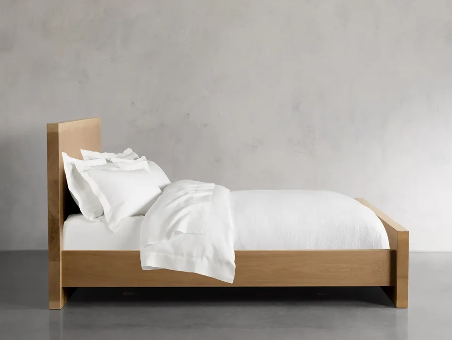 Lit Beaune en tissu et chêne king size, vue 2 sur 4