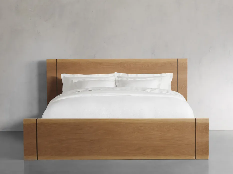 Lit Beaune en tissu et chêne king size, vue 3 sur 4