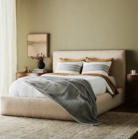 Lit Belvès en tissu king size — lits