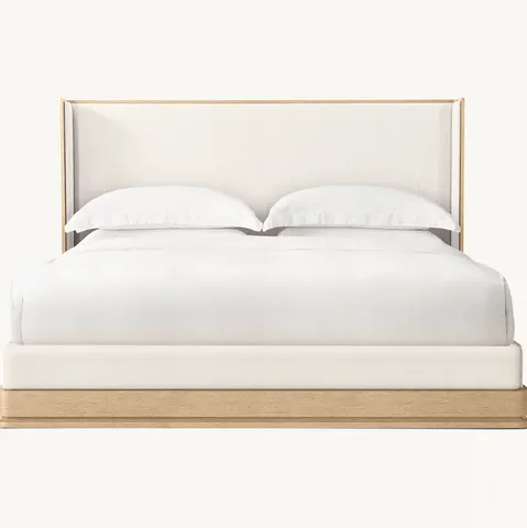 Lit Béziers en bois massif queen size — lits