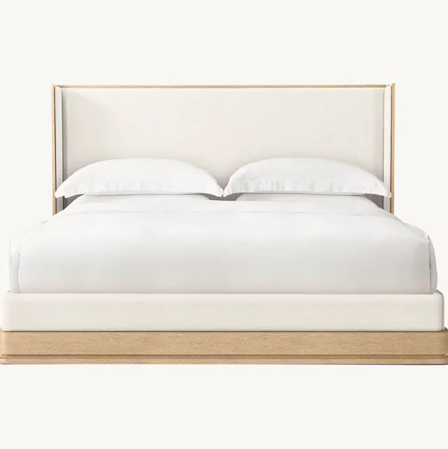 Lit Béziers en bois massif queen size — lits