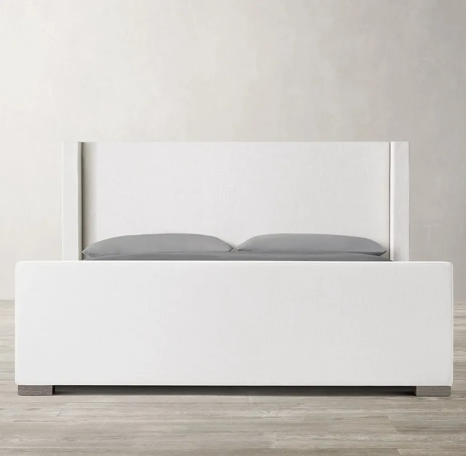 Lit Chevreuse en tissu blanc, collection lits ELWOOD HOME