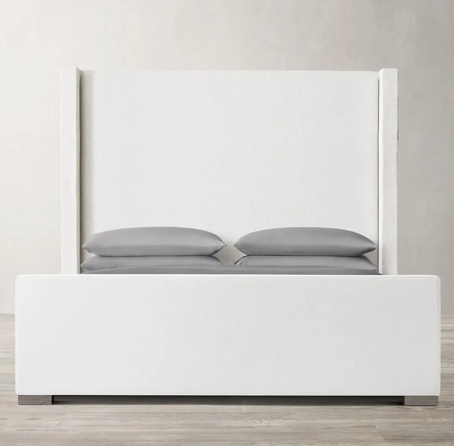 Lit Chevreuse en tissu blanc, vue 2 sur 4